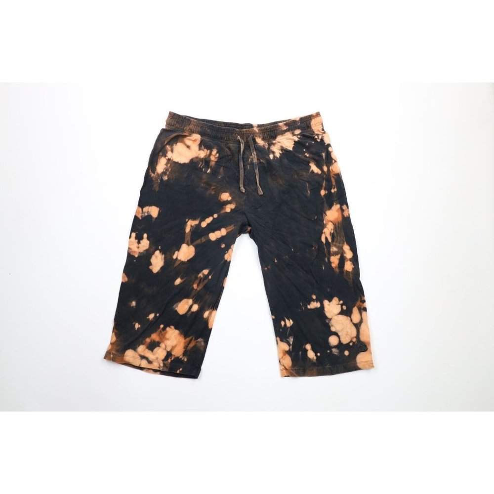 Vintage Champion Mens XL Distressed Acid Wash Cropped Pants Capris Black Cotton